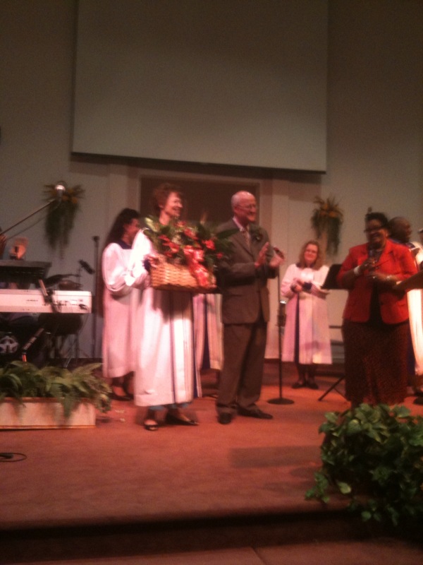 Pastor and Mrs. Hinson during the celebration.