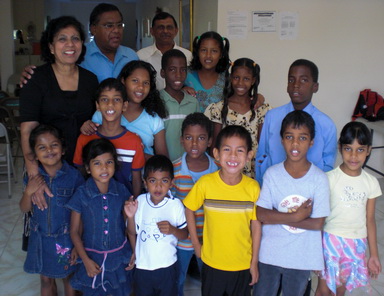Orphans and staff at the Guyana orphanage